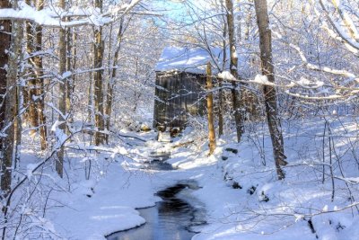 Old Mill after Snow Storm