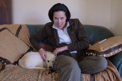 Liz and her little friend