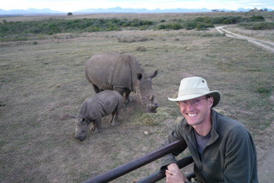 Rhino cow, calf & me