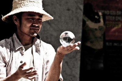 glass ball balancing act