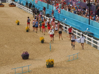 Competitors parading after event finish