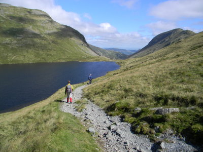 Grisedale Tarn, Dollywagon Pike to the left