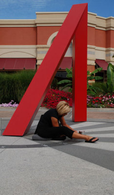 Sitting on the sundial.