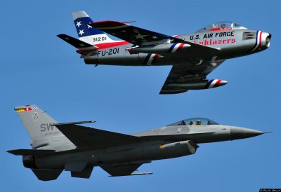 Heritage Flight - F-86 and F-16