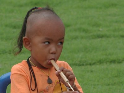 Young flute player