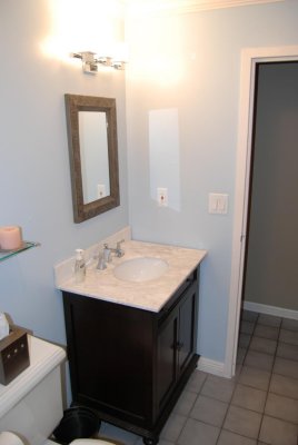 Guest Bathroom Vanity with marble Top