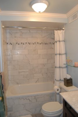 Guest Bath marble Tub/Shower