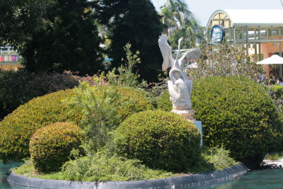 Statue w/plants