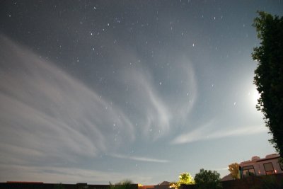 Meteor Shower with clouds