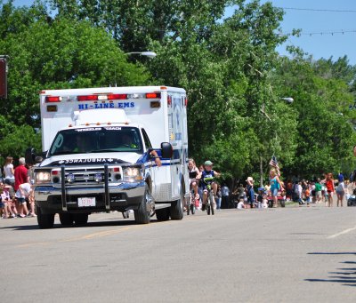 ambulance leading parade