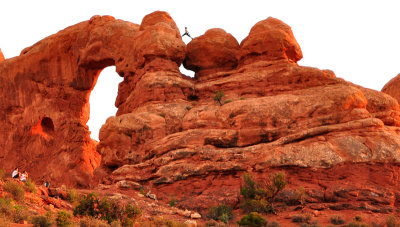 Man on rock formation