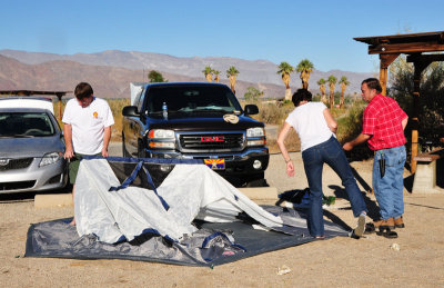 Setting up camp