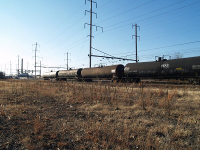 Tankcars sitting on one of the remaining tracks of the Bleigh Ave. yard.