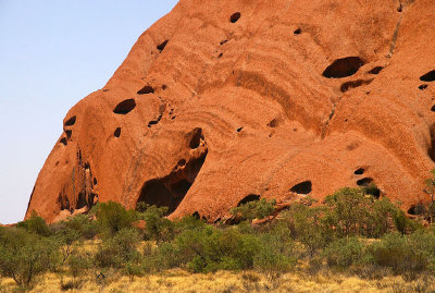 Uluru red rock in the desert