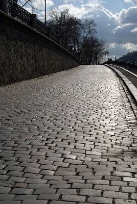 Cobbled Street Prague - Vertical