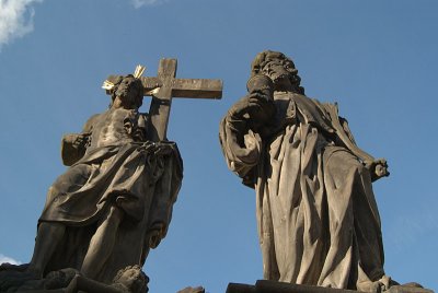 Statue of Christ on Charles Bridge