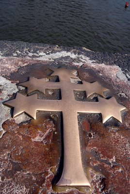 Cross of Lorraine on Charles Bridge Prague