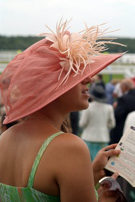 Pink Hat Green Dress Royal Ascot