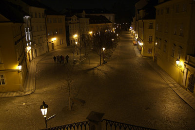 On the Streets of Prague at Night