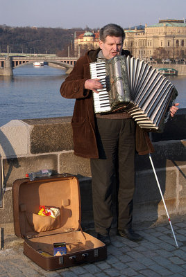 Accordion Player Charles Bridge Prague