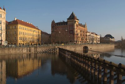 Buildings beside the Vltava River Prague 05