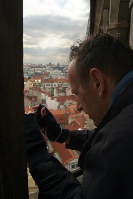 Chris takes a Photo From the Astronomical Clock Prague