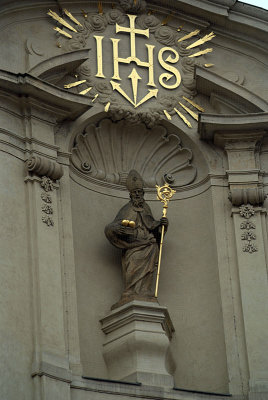 Statues on St Nicholas Church Prague 03