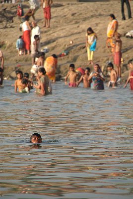 Bathing and Swimming in the Ganges