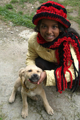Little Girl and Puppy