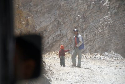 20 Man and Boy on Road Leaving Spiti