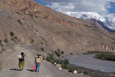 Women Walking on the Road Spiti Valley