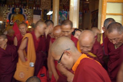 Monks Leaving Prayers Dharamsala