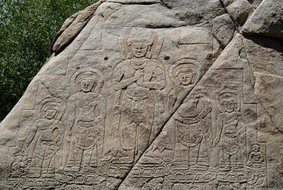 Buddhist Carved Rocks Shey