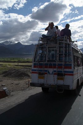 111 Waving From the Bus Ladakh
