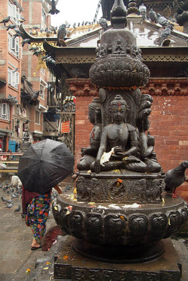 Buddhist Statue and Black Umbrella Janabaha