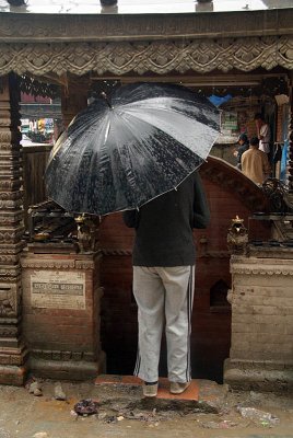 Praying in the Rain Kathmandu