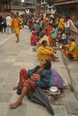 Beggars and Saddhus at Gai Jatra