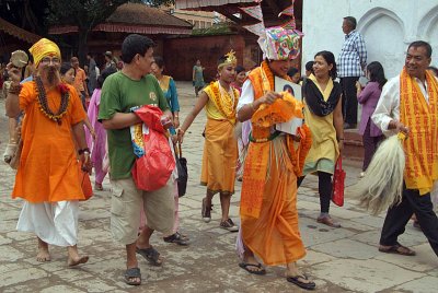 Participants in Gai Jatra Festival