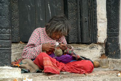 Poor Lady in Durbar Square