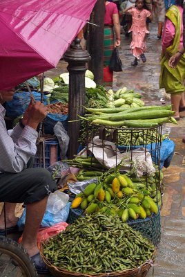 Selling Vegetables in the Rain Kathmandu