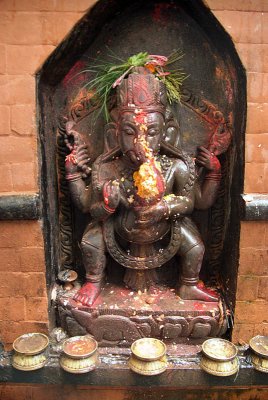 Statue of Ganesha with Offerings