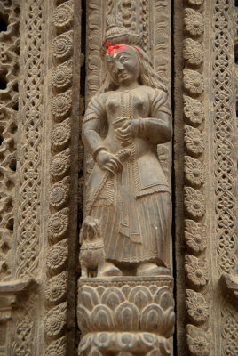 Carved Figures on Temple in Durbar Square 03