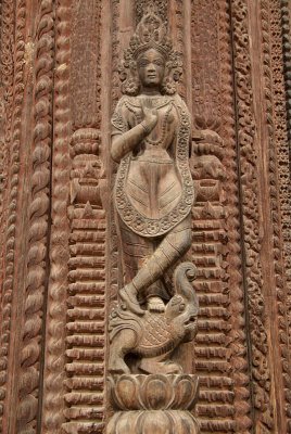 Carved Figures on Temple in Durbar Square 04