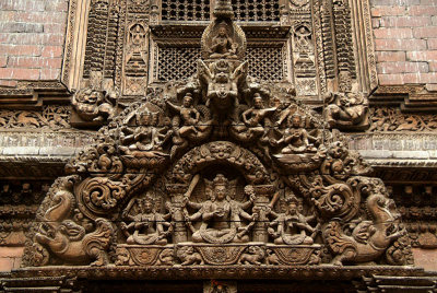 Carved Figures on Temple in Durbar Square 06