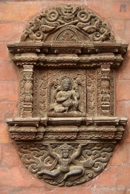 Carved Figures on Temple in Durbar Square 07
