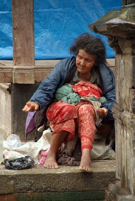 Poor Lady in Durbar Square 02