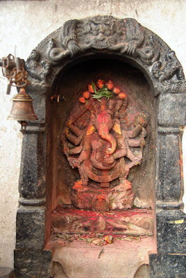 Annointed Ganesha Statue with Bell