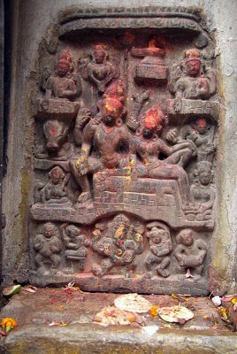 Carving of Hindu Gods