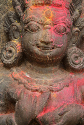Annointed Hindu Carving Kathmandu