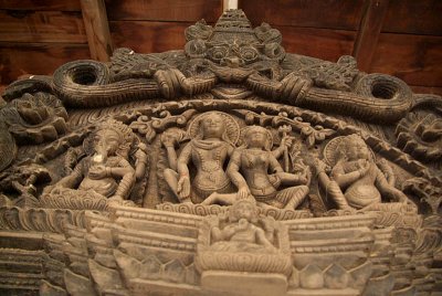 Carved Doorframe with Hindu Deities
